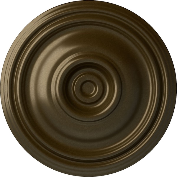 Ekena Millwork Traditional Ceiling Medallion (Fits Canopies up to 4"), Hand-Painted Brass, 14 3/4"OD x 1 3/4"P CM14TRBRS - main